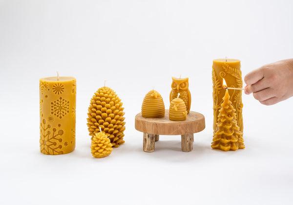 Pine Cone Beeswax Candles